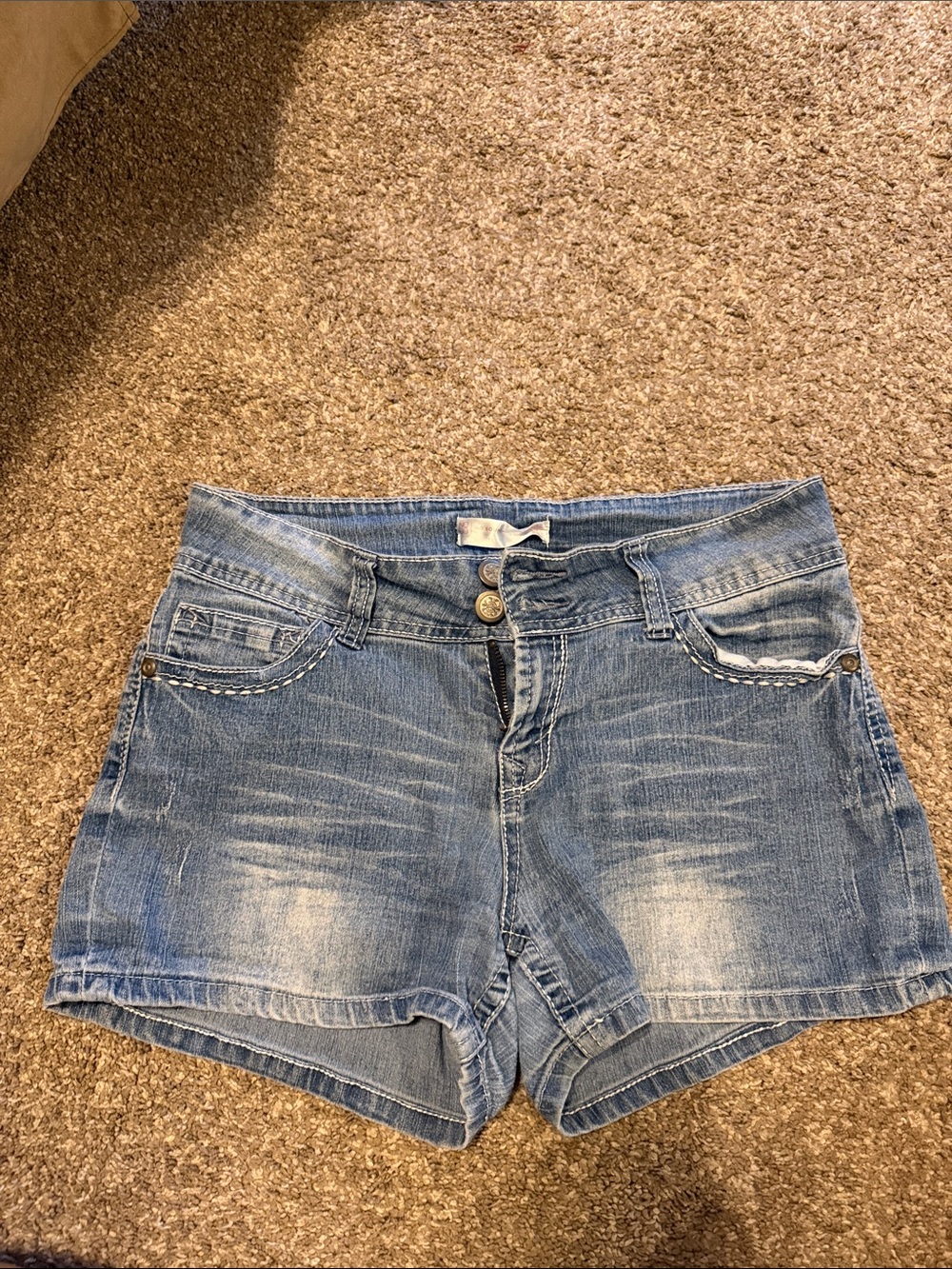 No Boundaries Light Blue Distressed Denim Shorts